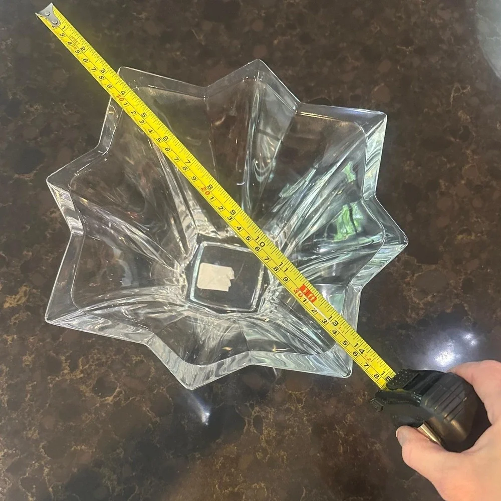 Mikasa Starburst Crystal Bowl 8 Point Star Glass Centerpiece Decor VINTAGE 1990